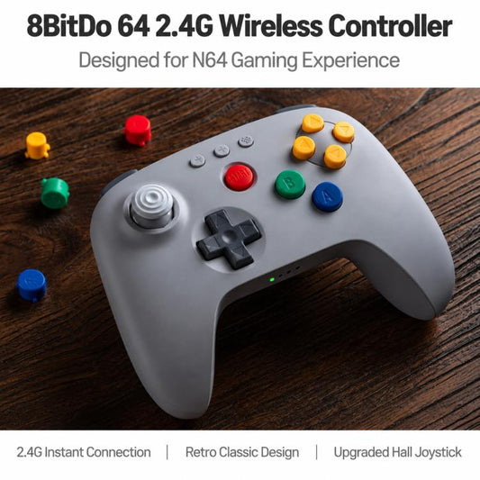 Mando de juegos inalámbrico 8BitDo N64 2.4G ...