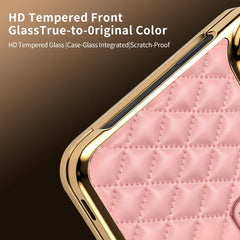 VIETAO Diamond Pattern Metal Ring PU Leather...