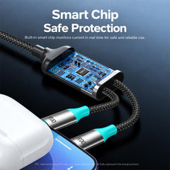 TOTU CB-21-L+T 1.2m 2-in-1 Type-C to 8 Pin +...