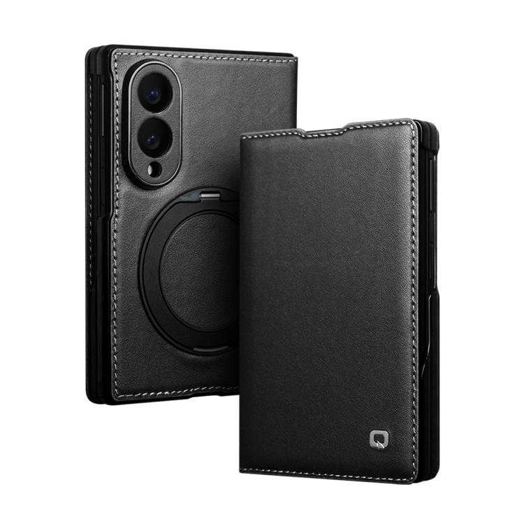 QIALINO Rotating Holder Genuine Leather Flip...
