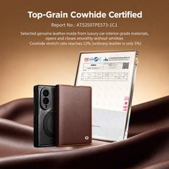 QIALINO Rotating Holder Genuine Leather Flip...
