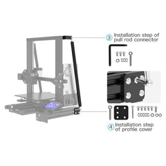 Marco de soporte fijo con barra de acoplamiento Ender-3 / 3Pro