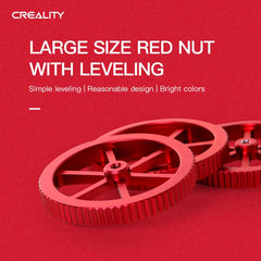 Tuerca niveladora atornillada a mano de metal rojo para impresora 3D Ender-3