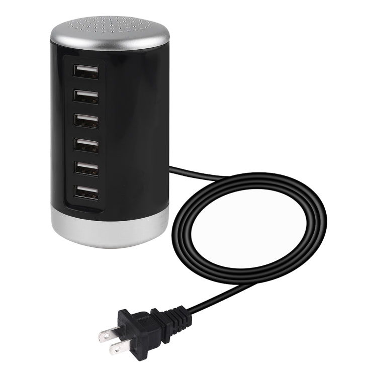 Adaptador de corriente de estación de carga con 6 puertos USB XLD4 30W, enchufe de EE. UU.