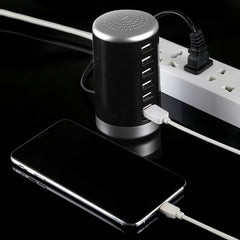 Adaptador de corriente de estación de carga con 6 puertos USB XLD4 30W, enchufe de EE. UU.