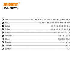JAKEMY JM-8175 Juego de herramientas de dest...