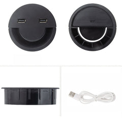 Toma de escritorio de 80 mm Cable USB Cubier...