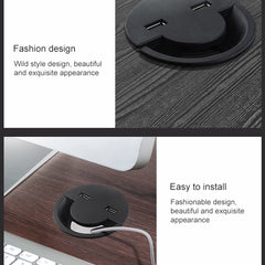 Toma de escritorio de 80 mm Cable USB Cubier...