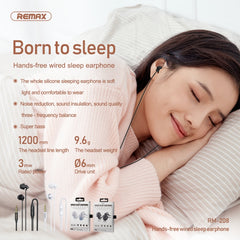 Auricular intrauditivo estéreo para dormir con control por cable + MIC