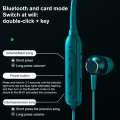 Auricular Bluetooth estéreo magnético de metal M61 montado en el cuello