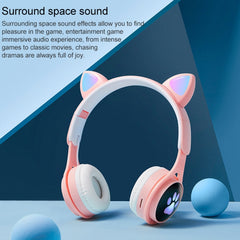 Auriculares Bluetooth luminosos coloridos con orejas de gato B30