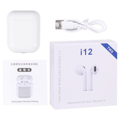 Auricular Bluetooth i12 TWS con caja de carg...