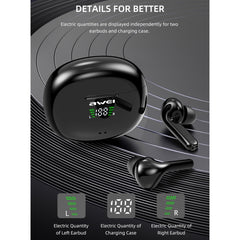 awei T15P Bluetooth V5.0 TWS Ture Auriculare...