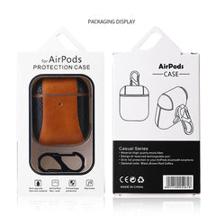 Funda protectora de cuero a prueba de golpes para Apple AirPods 1/2