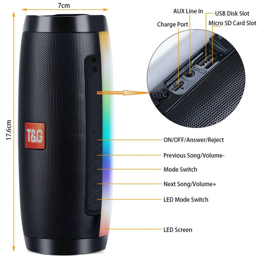 T&G TG157 Mini Altavoz Bluetooth Inalámbrico Portátil