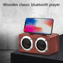 Altavoz Bluetooth estéreo de doble bocina portátil de madera W5B