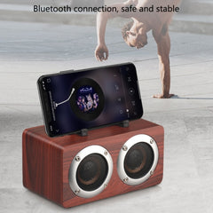 Altavoz Bluetooth estéreo de doble bocina portátil de madera W5B