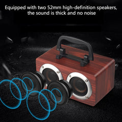 Altavoz Bluetooth estéreo de doble bocina portátil de madera W5B