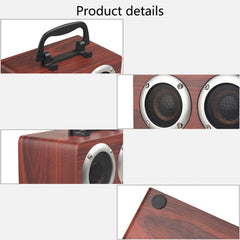 Altavoz Bluetooth estéreo de doble bocina portátil de madera W5B
