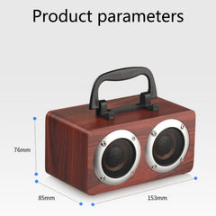 Altavoz Bluetooth estéreo de doble bocina portátil de madera W5B