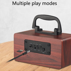Altavoz Bluetooth estéreo de doble bocina portátil de madera W5B