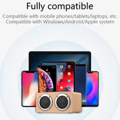 Altavoz Bluetooth estéreo de doble bocina portátil de madera W5B