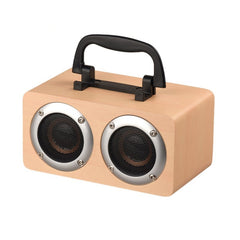 Altavoz Bluetooth estéreo de doble bocina portátil de madera W5B