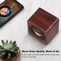 Q1 Mini Altavoz Bluetooth Inalámbrico Mega Bass Portátil de Madera