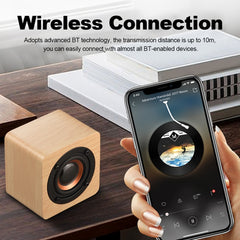 Q1 Mini Altavoz Bluetooth Inalámbrico Mega Bass Portátil de Madera