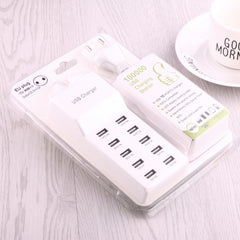 Cargador de 5V 2.4A/2.1A/1A 10 puertos USB, enchufe de la UE