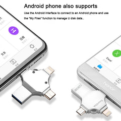 4 en 1 128 GB USB 3.0 + 8 pines + Mirco USB ...