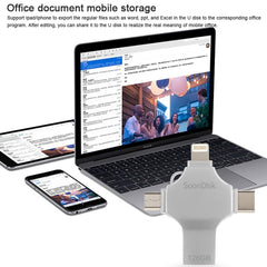 4 en 1 128 GB USB 3.0 + 8 pines + Mirco USB ...