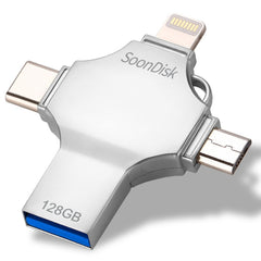4 en 1 128 GB USB 3.0 + 8 pines + Mirco USB ...