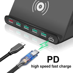 Interfaz USB 828W 7 en 1 60W QC 3.0 + 4 puer...