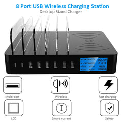 50W 6 puertos USB + 2 puertos USB-C / Type-C...