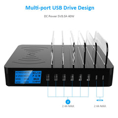 50W 6 puertos USB + 2 puertos USB-C / Type-C...