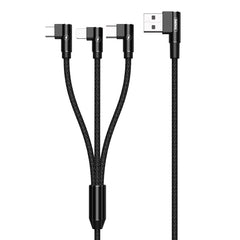 REMAX RC-167th 1m 3 en 1 2.4A USB a 8 pines + USB-C / Type-C + Cable serie Micro USB Range