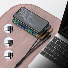 REMAX RC-167th 1m 3 en 1 2.4A USB a 8 pines + USB-C / Type-C + Cable serie Micro USB Range