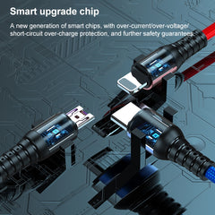 Cable de datos USB 3 en 1 a 8 pines + USB-C / Tipo-C + Micro USB
