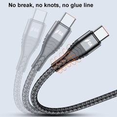ADC-138 1,2 m 66 W 3 en 1 USB a 8 pines + Micro USB + Cable de carga rápida USB-C / Type-C