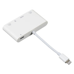 Adaptador 4 en 1 de 8 pines a USB dual + AUX de 3,5 mm + HDMI OTG