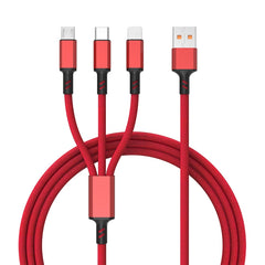 Cable de carga rápida trenzado 3A 3 en 1 USB...