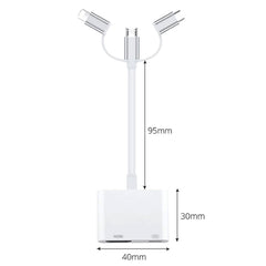 A18 Pro 3 en 1 HDMI + Adaptador AV digital de 8 pines