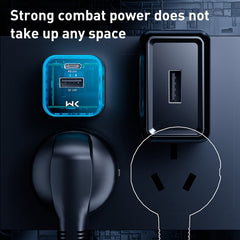 WK WP-U149 Cargador de doble puerto USB+USB-C/Tipo-C de 20 W