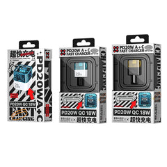 WK WP-U149 Cargador de doble puerto USB+USB-C/Tipo-C de 20 W