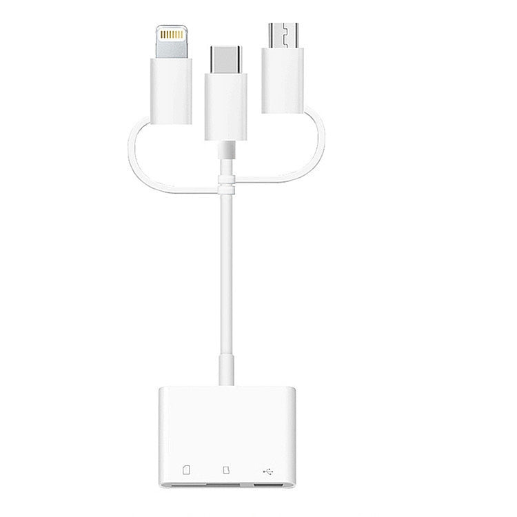 Adaptador extensor USB OTG para lector de tarjetas 3 en 1
