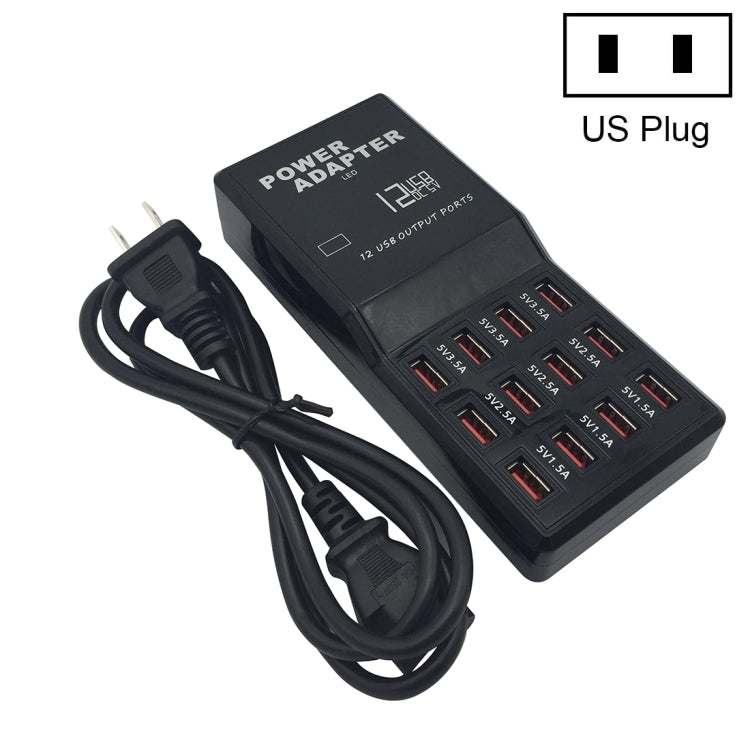 W-858 12A 12 puertos USB base de carga rápid...