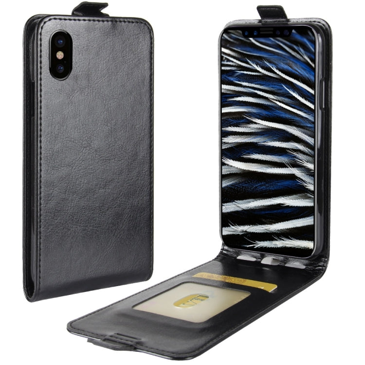 Para iPhone X / XS Funda de cuero con tapa v...