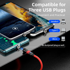 2m 3A Salida 3 en 1 USB a 8 pines + USB-C / ...