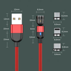 2m 3A Salida 3 en 1 USB a 8 pines + USB-C / ...
